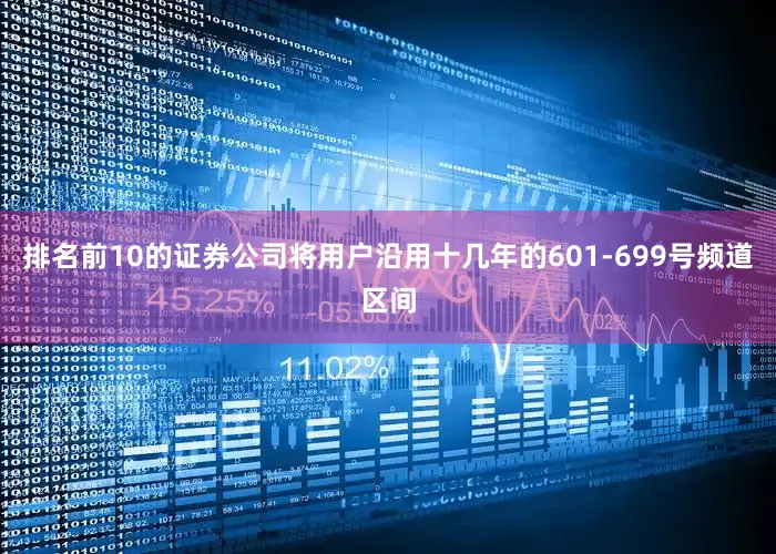 排名前10的证券公司将用户沿用十几年的601-699号频道区间